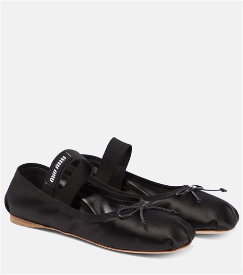 miu miu satin ballet flat|midi miu flat sandals.